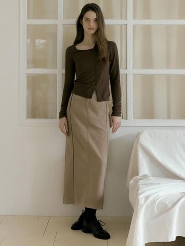 Line Point A-line Long Skirt [Light Brown] - REORG - Modalova