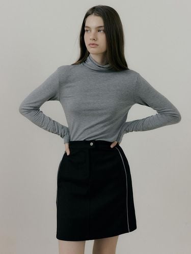 Line Point Mini Stretch Skirt [Black] - REORG - Modalova