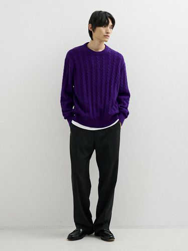 Mild Cotton Cable Crewneck Knit 5color - THE KNIT COMPANY - Modalova