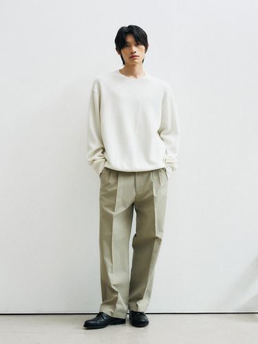 Twill Cotton Pleated Pants 5color - THE KNIT COMPANY - Modalova