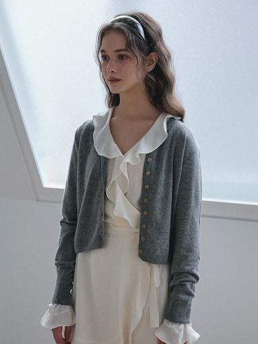 CASHMERE BLEND KNIT CARDIGAN_GREY - VEM.VER - Modalova