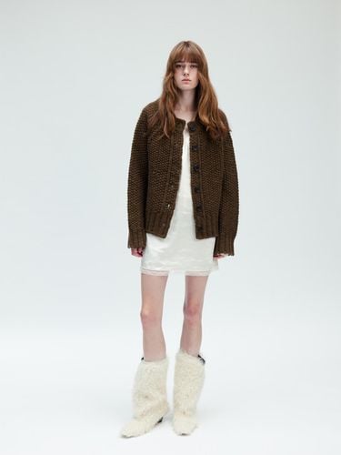 WAFFLE KNIT JACKET (WOOD BROWN) - H8 - Modalova