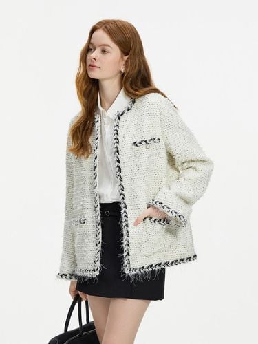 WD_Pearl button woolen tweed jacket - We’Dee - Modalova