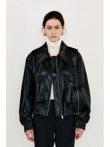 Black Fake Leather Jacket - J KOO - Modalova