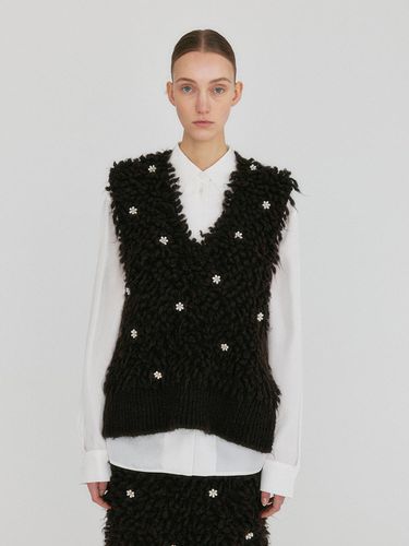 ZIJI V - neck Knitted Vest - Brown - EENK - Modalova