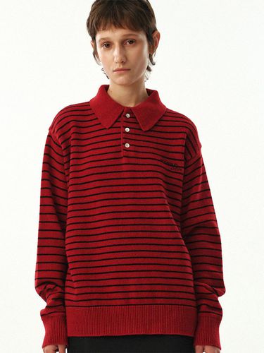 M. C UNISEX, Stripe Wool Collar Knit / - MOONSUN - Modalova