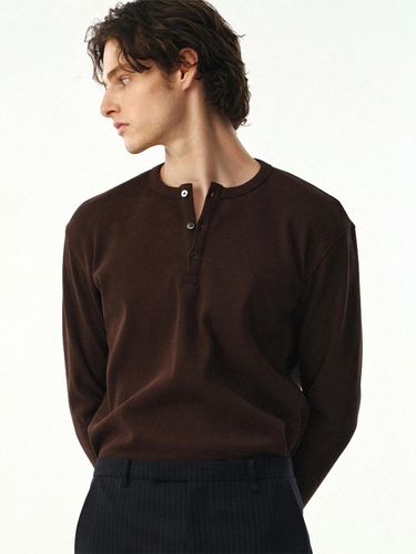 M, C For men, Henley Neck Ribbed T - shirt / Ca - MOONSUN - Modalova