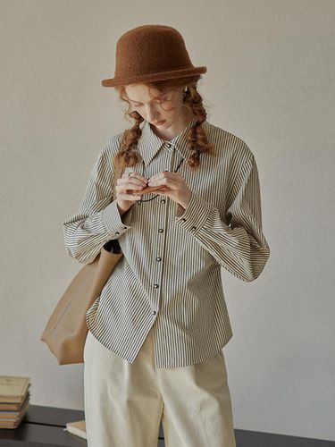 PM_Sleeve wrinkle point striped shirt - Proud Mary - Modalova