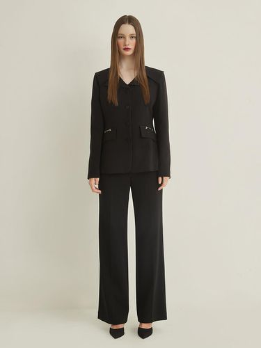 WIDE COLLAR SLIM JACKET - BLACK - JOHNNY HATES JAZZ - Modalova