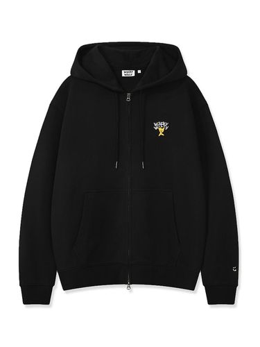 Basic logo hooded zip-up black - Wacky Willy - Modalova