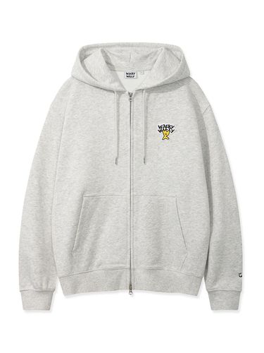 Basic Logo Hooded Zip-Up Light Gray - Wacky Willy - Modalova