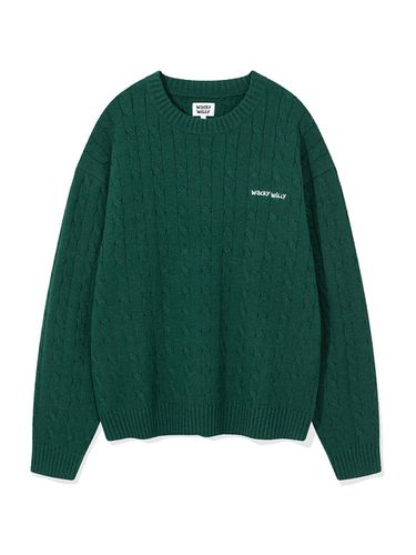 Basic Cable Pullover Knitwear_Green - Wacky Willy - Modalova