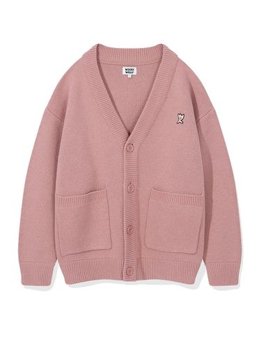 Basic V-neck cardigan pink - Wacky Willy - Modalova