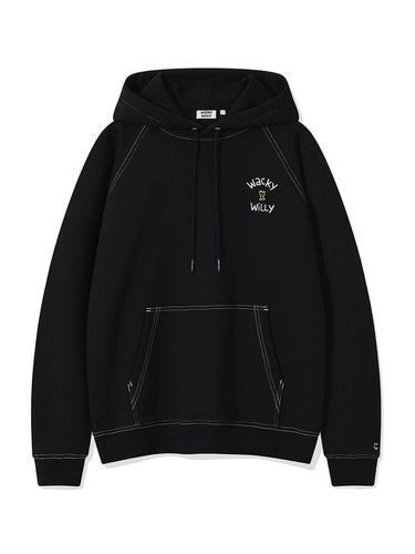 Raglan Contrast Stitch Hoodie Black - Wacky Willy - Modalova