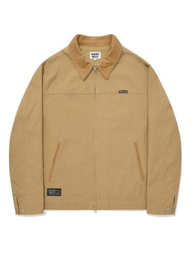 Corduroy Contrast Work Jacket Beige - Wacky Willy - Modalova