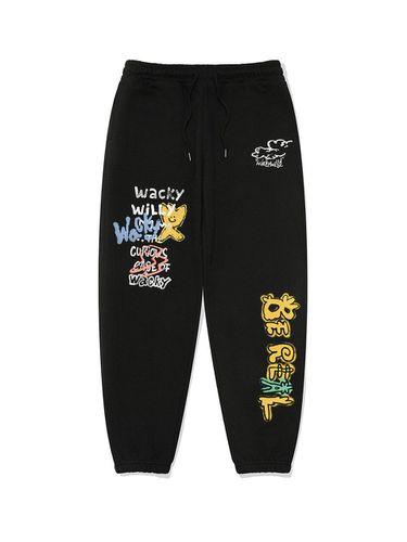 Spray Graphic Sweat Pants Black - Wacky Willy - Modalova