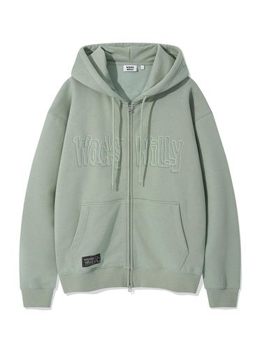 Applique Hooded Zip-Up Green - Wacky Willy - Modalova