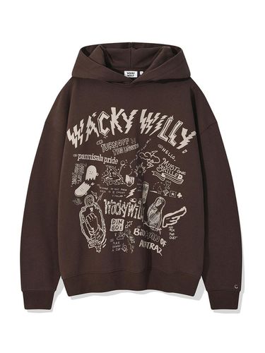 Graffiti Graphic Hoodie_Brown - Wacky Willy - Modalova