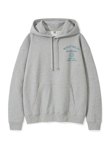 Lettering Heavy Jersey Hoodie Gray - Wacky Willy - Modalova