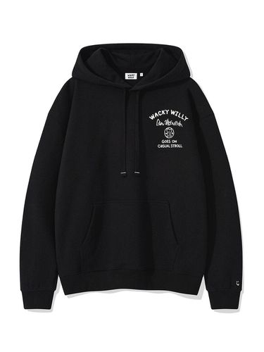 Lettering Heavy Jersey Hoodie Black - Wacky Willy - Modalova