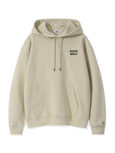 Logo typo graphic hoodie khaki - Wacky Willy - Modalova