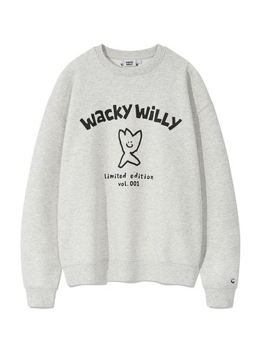 Logo typo graphic sweatshirt light gray - Wacky Willy - Modalova