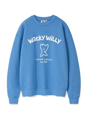 Logo typo graphic sweatshirt blue - Wacky Willy - Modalova