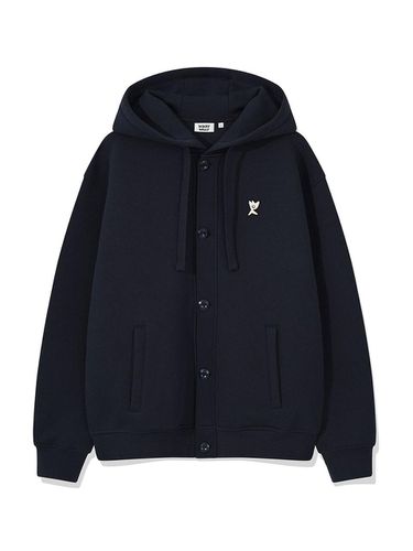 Hooded button cardigan navy - Wacky Willy - Modalova