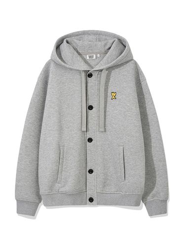 Hooded button cardigan gray - Wacky Willy - Modalova