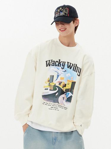 Illustration Artwork Sweatshirt Cream - Wacky Willy - Modalova