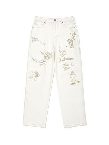 Graphic denim pants _White - Wacky Willy - Modalova