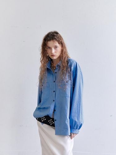 F SHIRRING BLEACHED DENIM SHIRT - DARED - Modalova