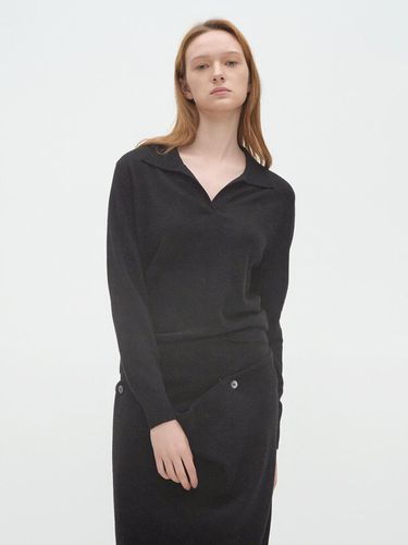 Satie Wool Polo Knit Black - JRIUM - Modalova