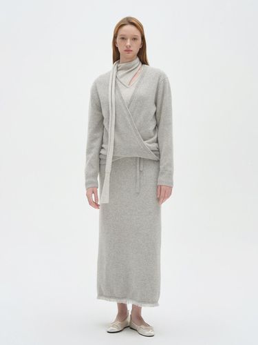 Wool V-neck Wrap Knit Gray - JRIUM - Modalova