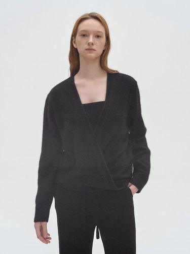 Wool V-neck Wrap Knit Black - JRIUM - Modalova