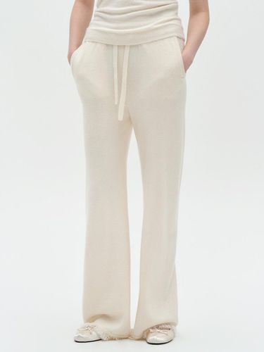 Ethnic wide flare wool pants beige - JRIUM - Modalova