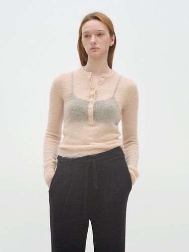 Mohair Slim Round Button-Up Knit - JRIUM - Modalova