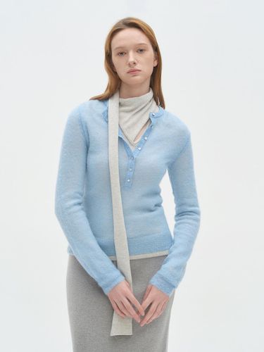 Mohair Slim Round Button-Up Knit - JRIUM - Modalova