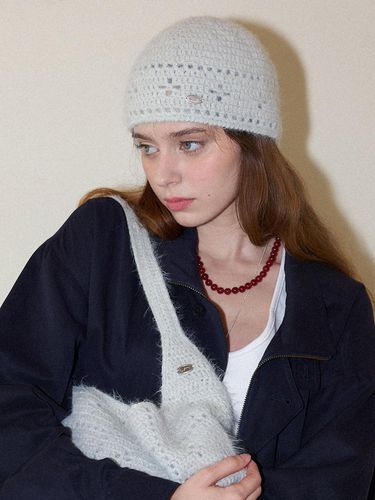 Lily Fur Handmade Crochet Short Beanie _ - Slowslowly - Modalova