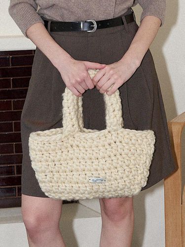 Wool 100% Handmade Crochet Tote Bag _ - Slowslowly - Modalova