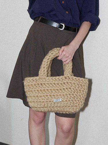 Wool 100% Handmade Crochet Tote Bag _ - Slowslowly - Modalova