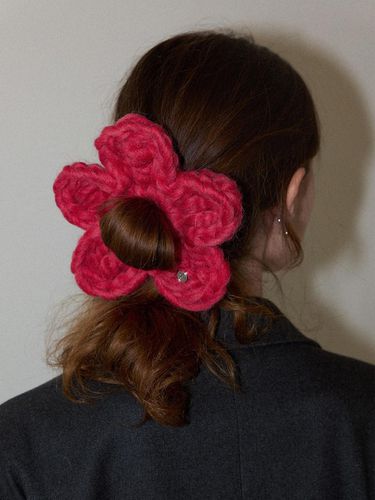 Crochet Dasy Big Flower Hair Scrunchie _ - Slowslowly - Modalova