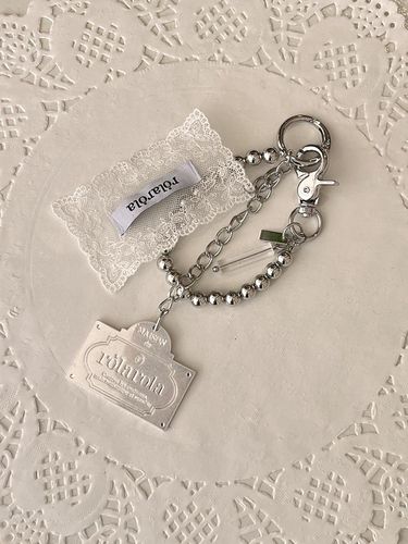 LACE LABEL CHAIN KEYRING SILVER - ROLAROLA - Modalova