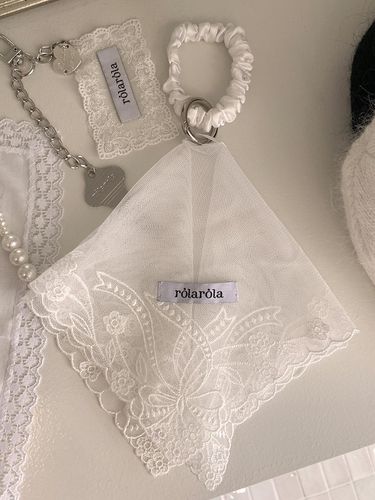 LACE SCARF SCRUNCHIE WHITE - ROLAROLA - Modalova