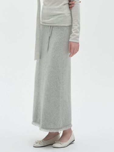 Merle Wool Fringe Skirt Gray - JRIUM - Modalova