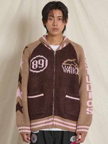 Dolphin Star Logo Zip-Up Heavy Cardigan - WAIKEI - Modalova