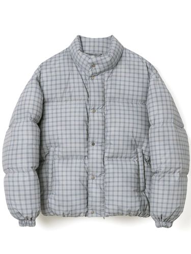 Plaid PATTERN Puffer Down Jacket [Smoke Gray] - Millo Archive - Modalova