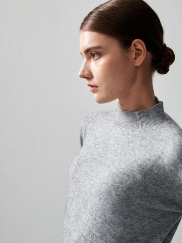 WOOL MOCK NECK KNITWEAR_GREY - White Project - Modalova