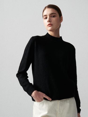 WOOL MOCK NECK KNITWEAR_BLACK - White Project - Modalova