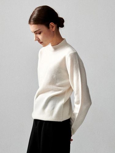 WOOL MOCK NECK KNITWEAR_LIGHT BEIGE - White Project - Modalova